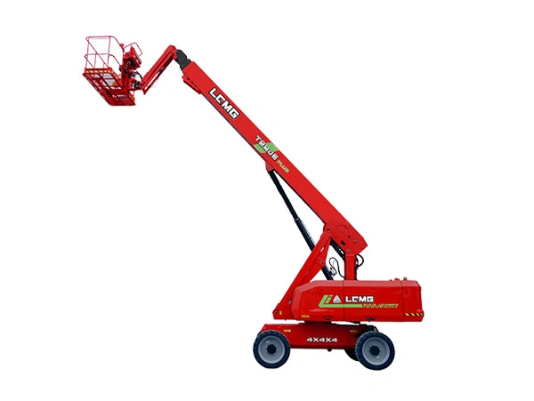 Plataforma elevatória articulada LCMG 4x4x4 com lança dobrável